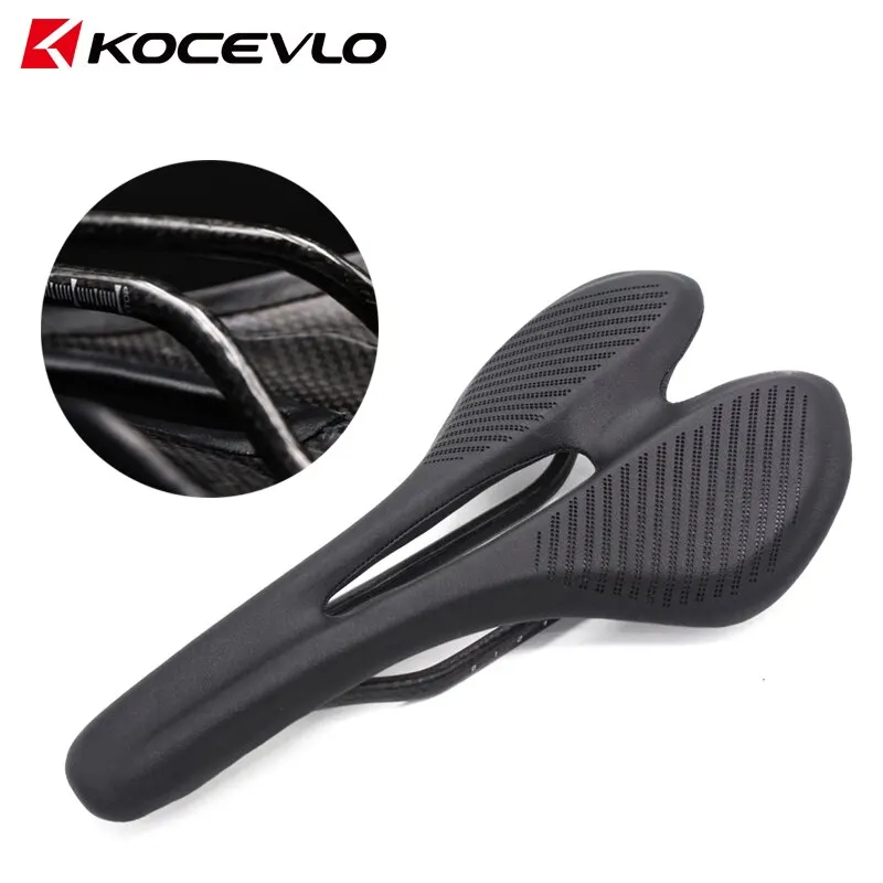 KOCEVLO Carbon Bike Saddle MTB Road T800 Super Light Bicycle Seat Comfortable Leather EVA Cycling Racing Cushions