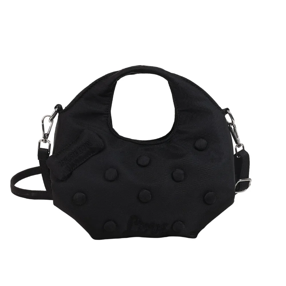 

Simple Cute Cookie Design Handbag Korean Style Large Capacity Crossbody Shoulder Bag Nylon Solid Color Girly Commuting Bag Women
