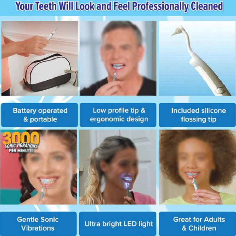 Limpiador Dental ultrasónico portátil, removedor de cálculo Dental, pulverizador de agua, blanqueador de dientes, removedor de manchas, pulidor de dientes