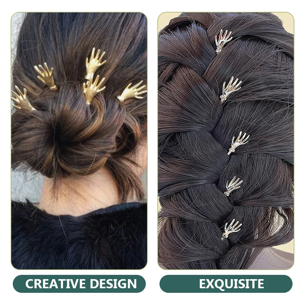 

5pcs Alloy Hairpin Decorative Clips for Hairstyles Durable Girls Accessories Wedding Banquets Hair Care Styling