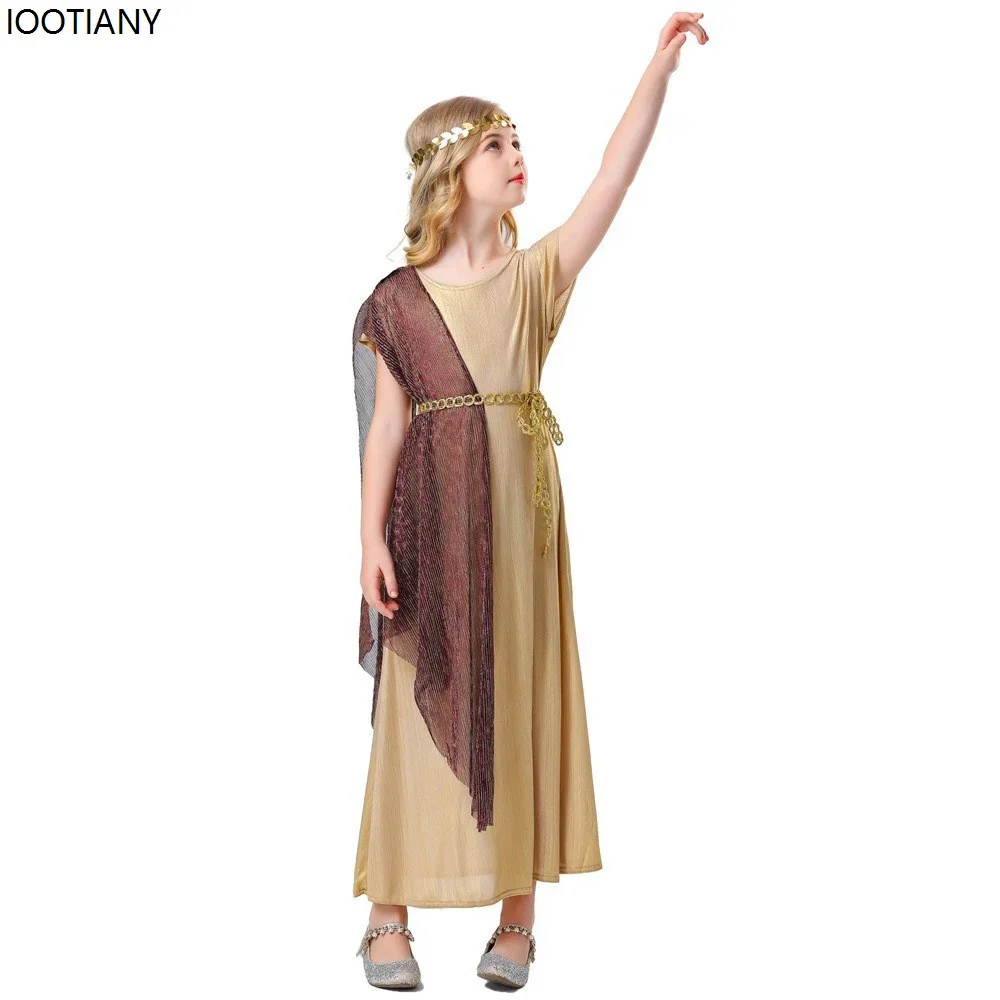 Косплей для родителей и детей, средневековое древнегреческое платье богини для ролевых игр, Хэллоуин, халат Клеопатры для взрослых и девочек, карнавальный мяч, Cos