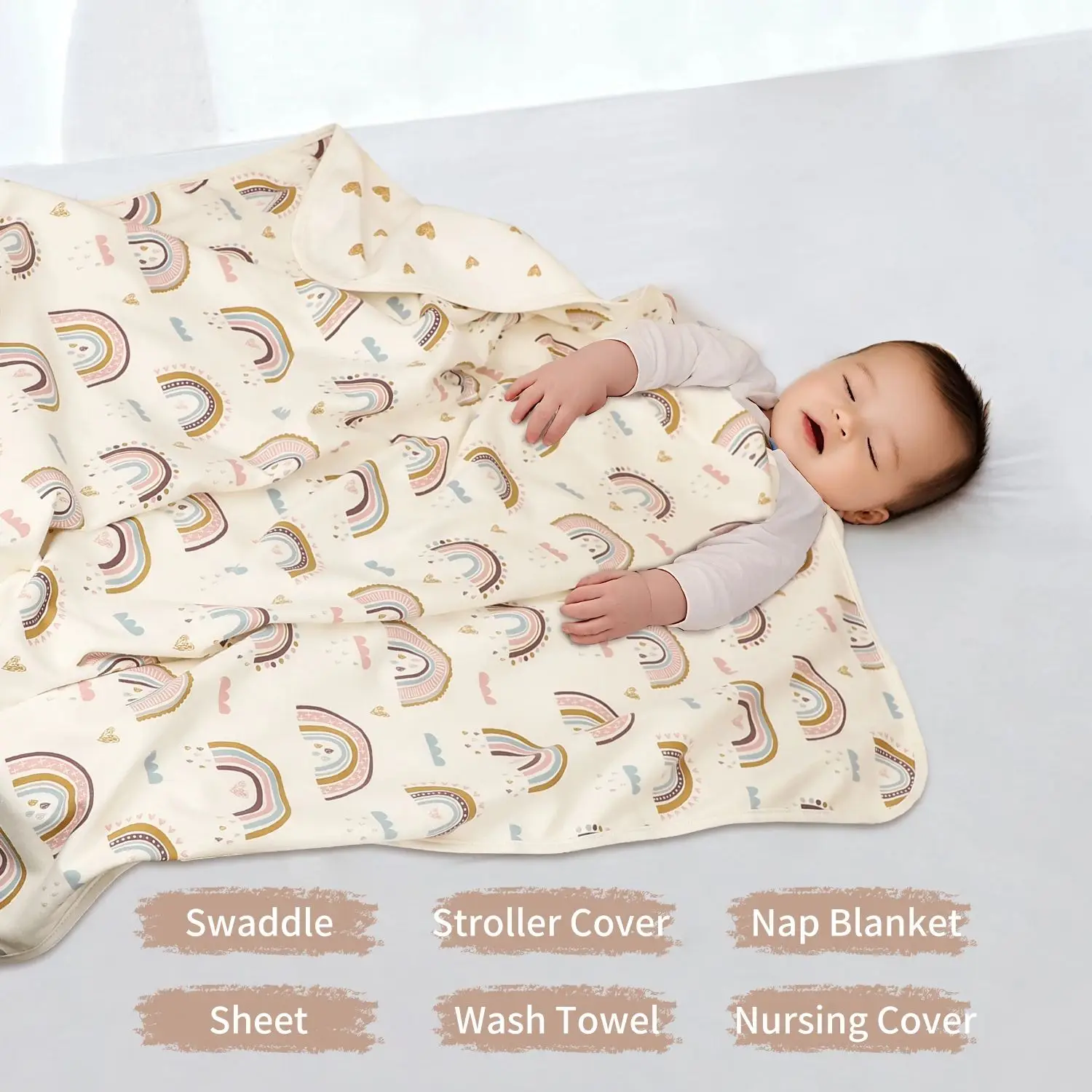 

Вязаное пеленальное одеяло для младенцев, 2-слойное детское одеяло, приятное для кожи, детский мягкий чехол, 100% хлопок, детское одеяло для сна, дышащее, От 1 до 3 лет