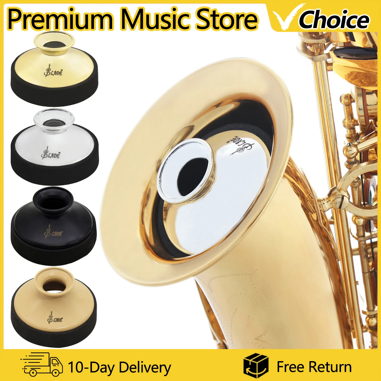 SLADE Alto Saxophone Round Light-Weight ABS Mute Dampener for Alto Sax Woodwind Musical Instrument Accessories