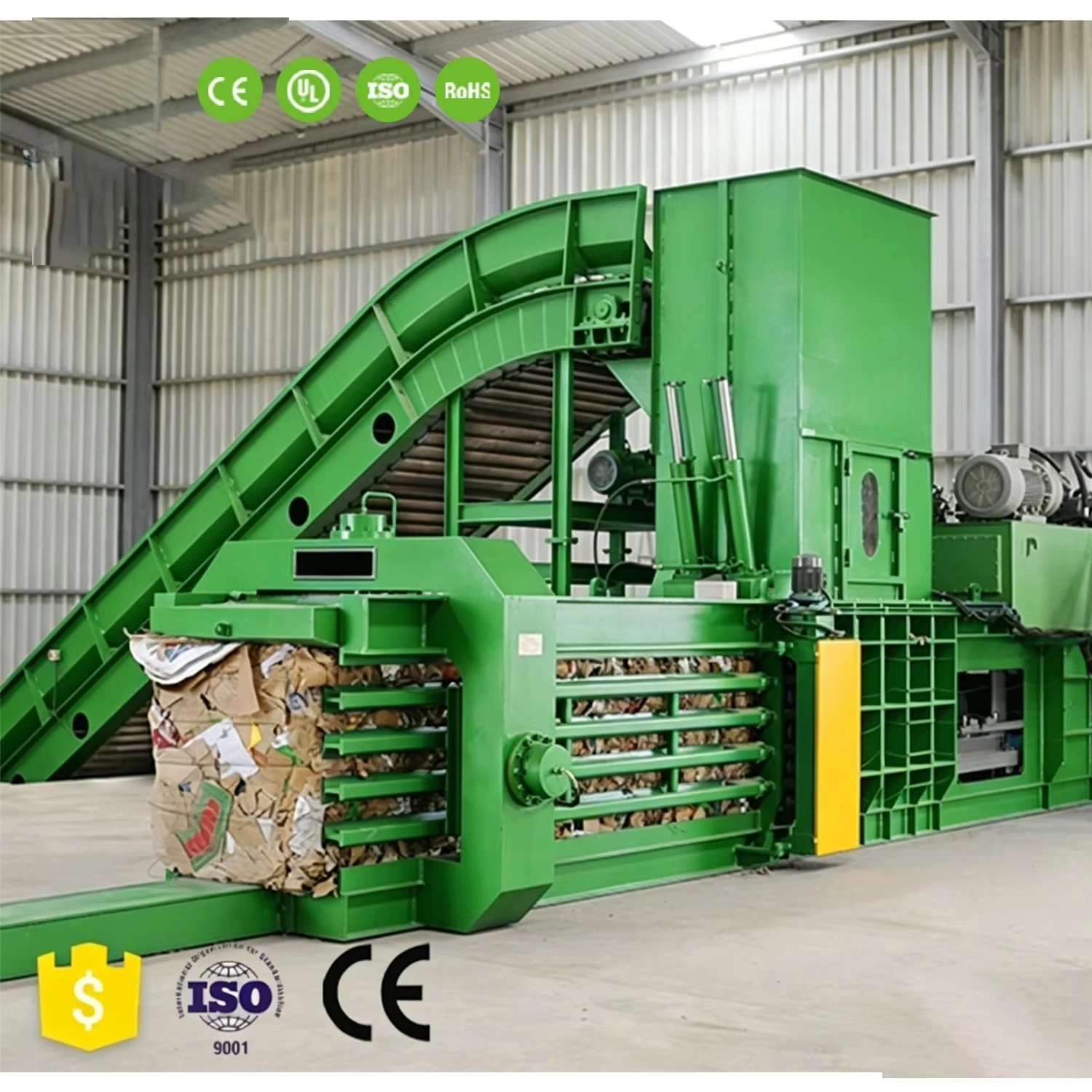 Scrap Metal Recycling Horizontal Baler Hydraulic High Output Scrap Cardboard Plastic Baling Press Packaging System