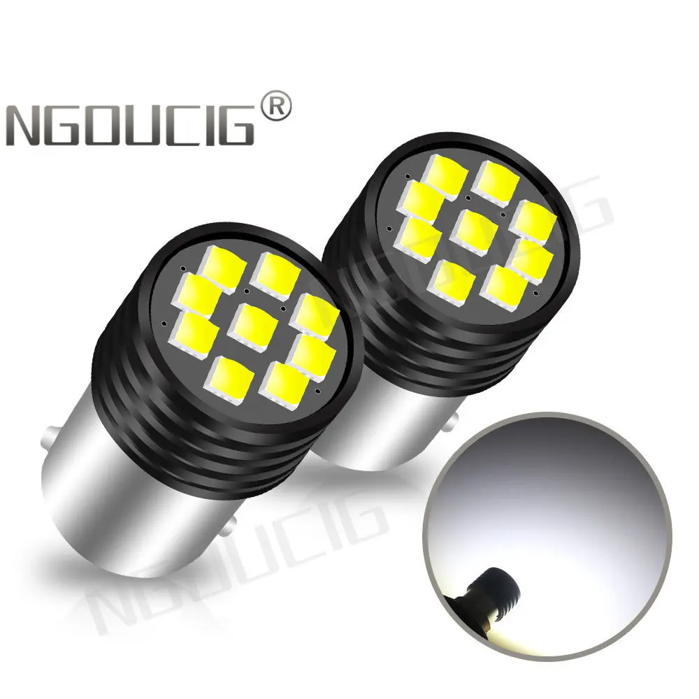 NGOUCIG 2PCS Led 1157 P21W P21/5W 1156 Bulb R10W S25 BAY15D R5W BA15S Indicator Signal Parking Tail Lamp Car Light Brake Reverse