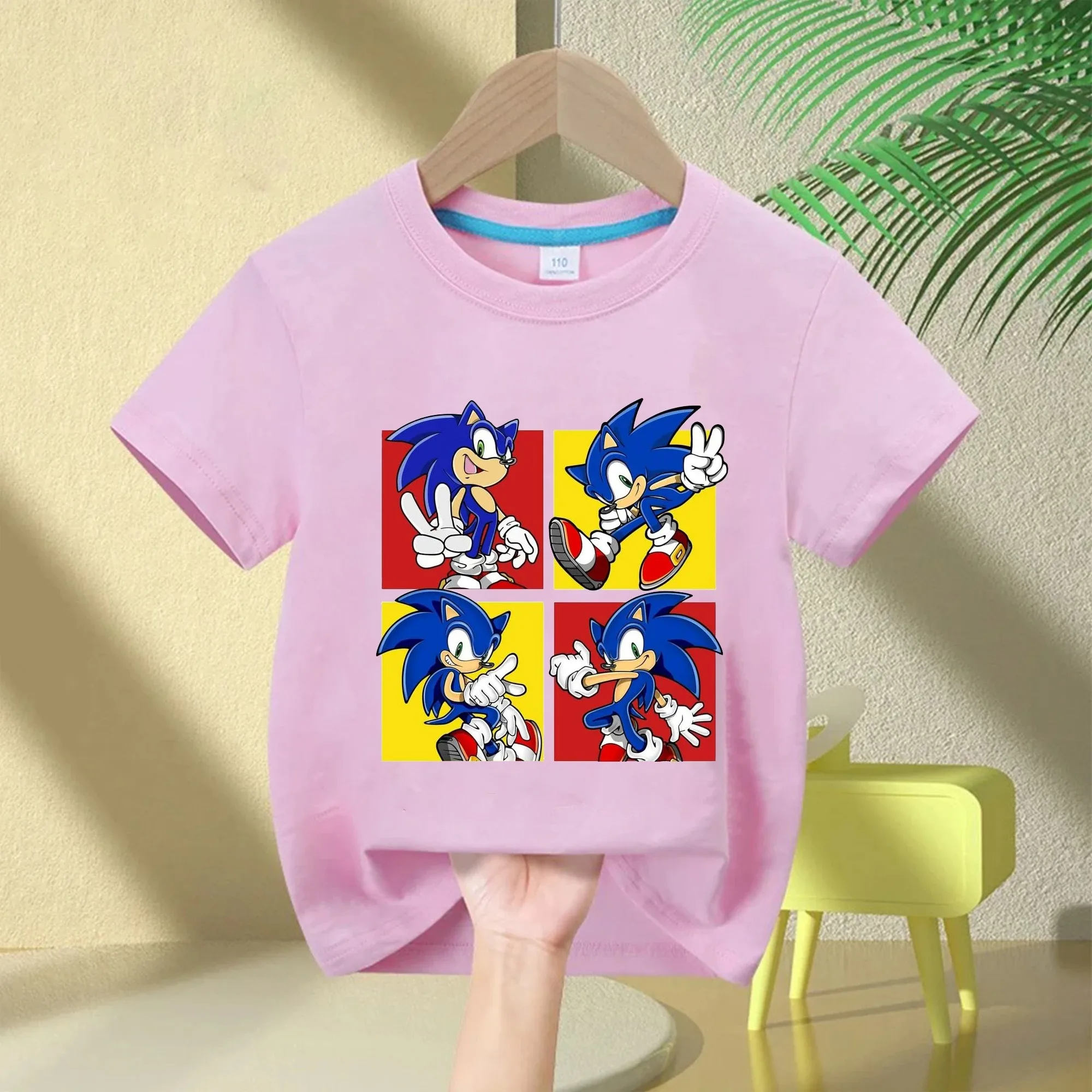 Sonic The Hedgehog Kids T-Shirt Anime Print Cotton Short Sleeve Boy Girl Summer Casual Top Gift