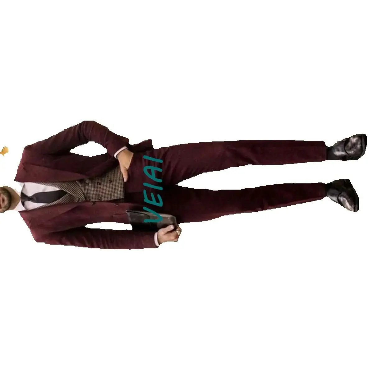 

Бордовый пиджак по индивидуальному заказу, мужские костюмы, однобортный модный свадебный костюм с остроконечными лацканами, индивидуальный заказ, куртка из 3 предметов, брюки, жилет