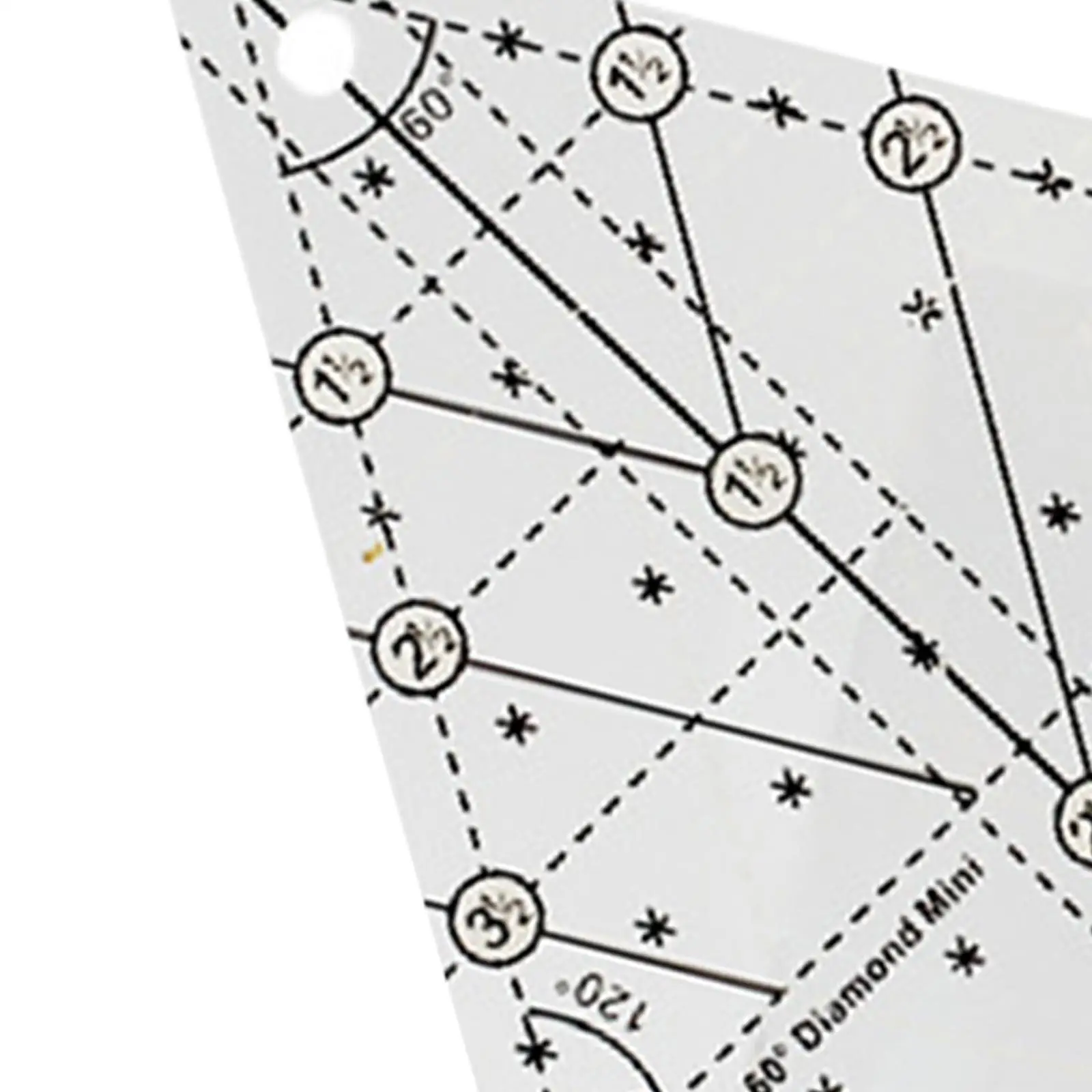 60 Degree Diamond Quilting Template Patchwork Sewing Ruler Multifunctional Template Sampler for DIY Quilting Sewing Accessories