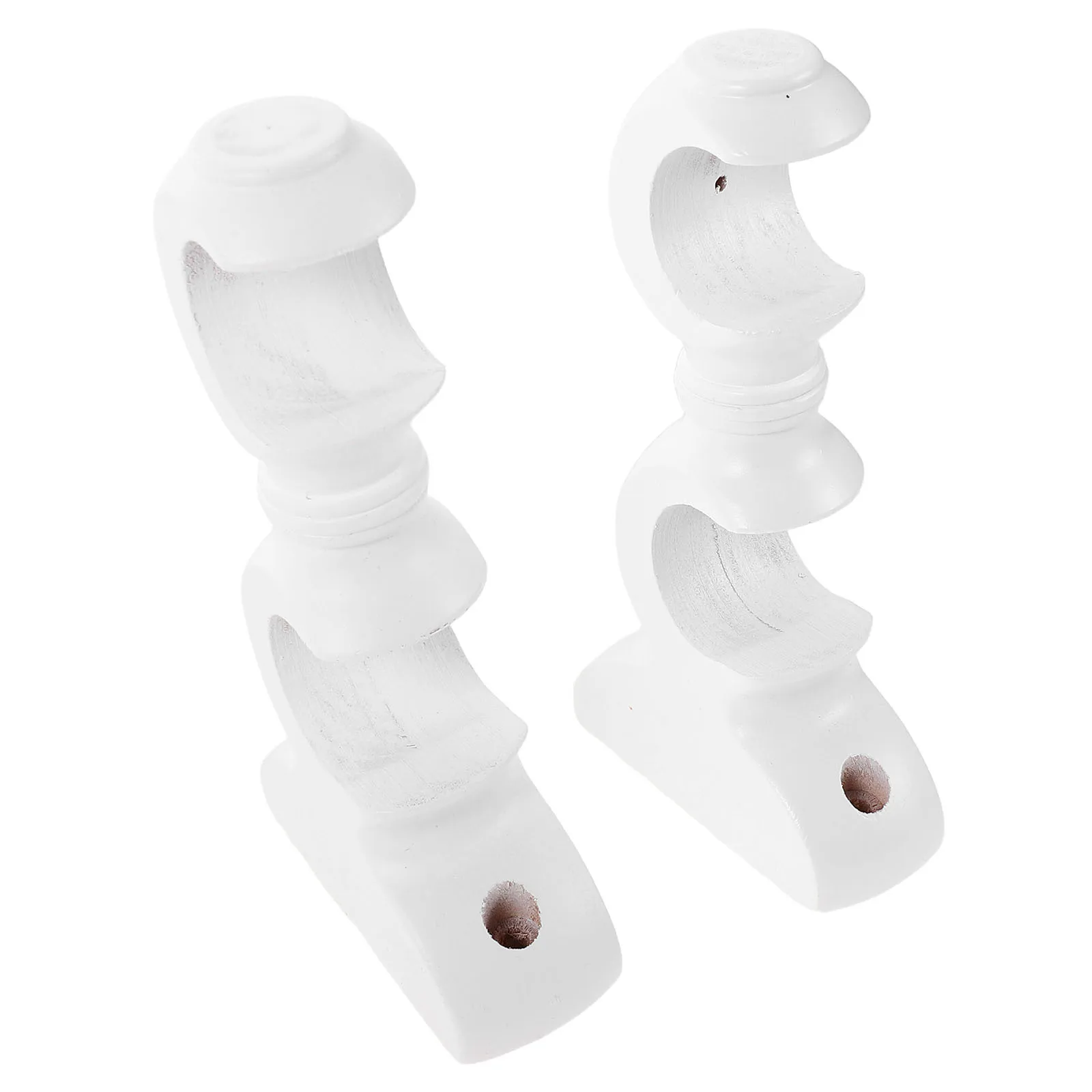 

2Pcs Wooden Curtain Rod Brackets Sturdy Support Elegant Design for Bedrooms Living Rooms Interior Styles Curtain Wall Hooks