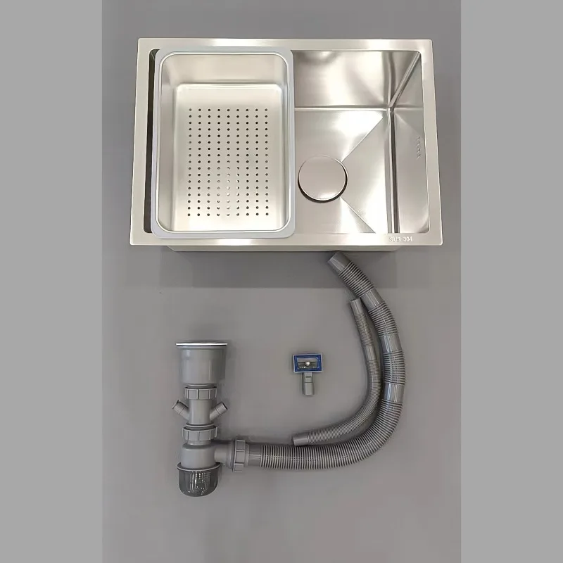 Stainless Steel 304 Kitchen Sink Vegetable Basin Sink Integrated Handmade Basin Flying Rain Sink Full Function
