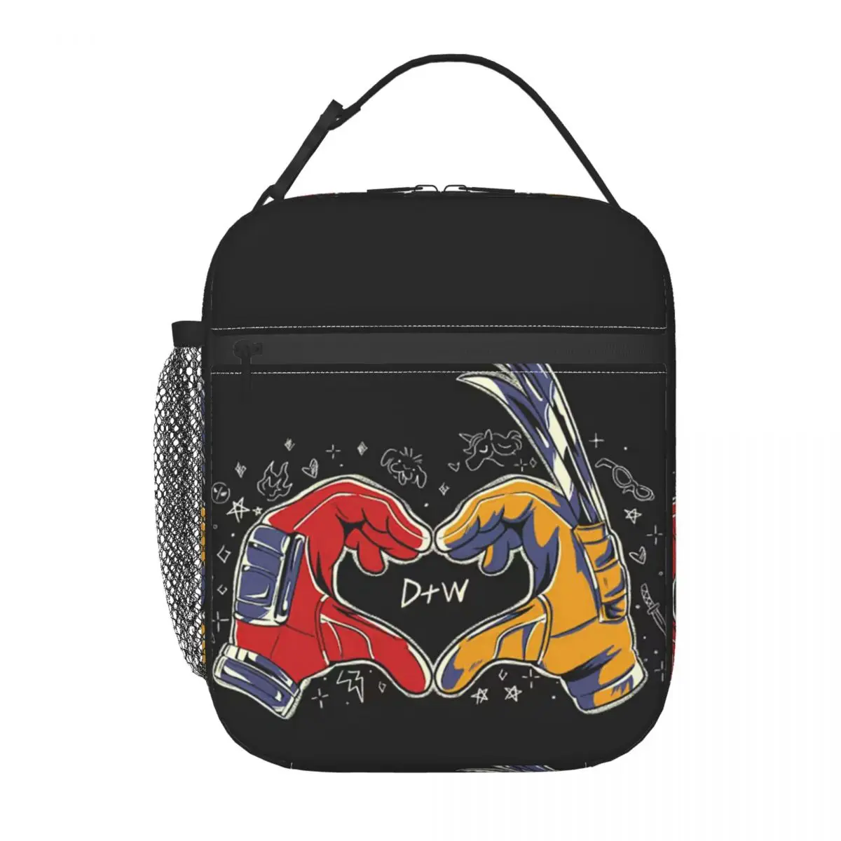 

Персонализированная обеденная сумка Дэдпул и Росомаха для женщин, теплоизолированный Ланч-бокс, детские школьные детские переносные сумки-тоут