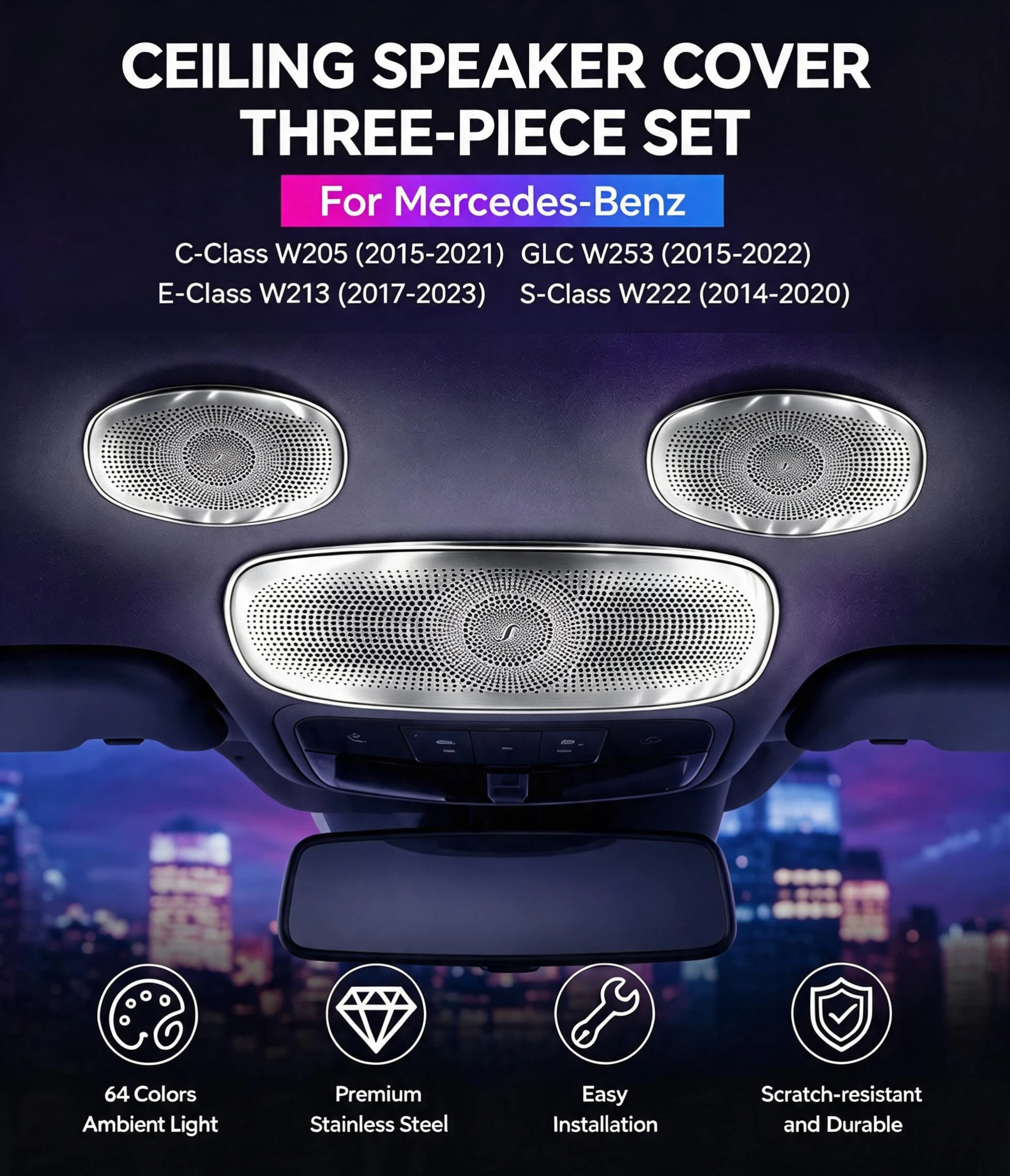 Benz There-piece set of ceiling 15-21 C/15-22 GLC/17-23 E/14-20 S(W205/W253/W213/W222)