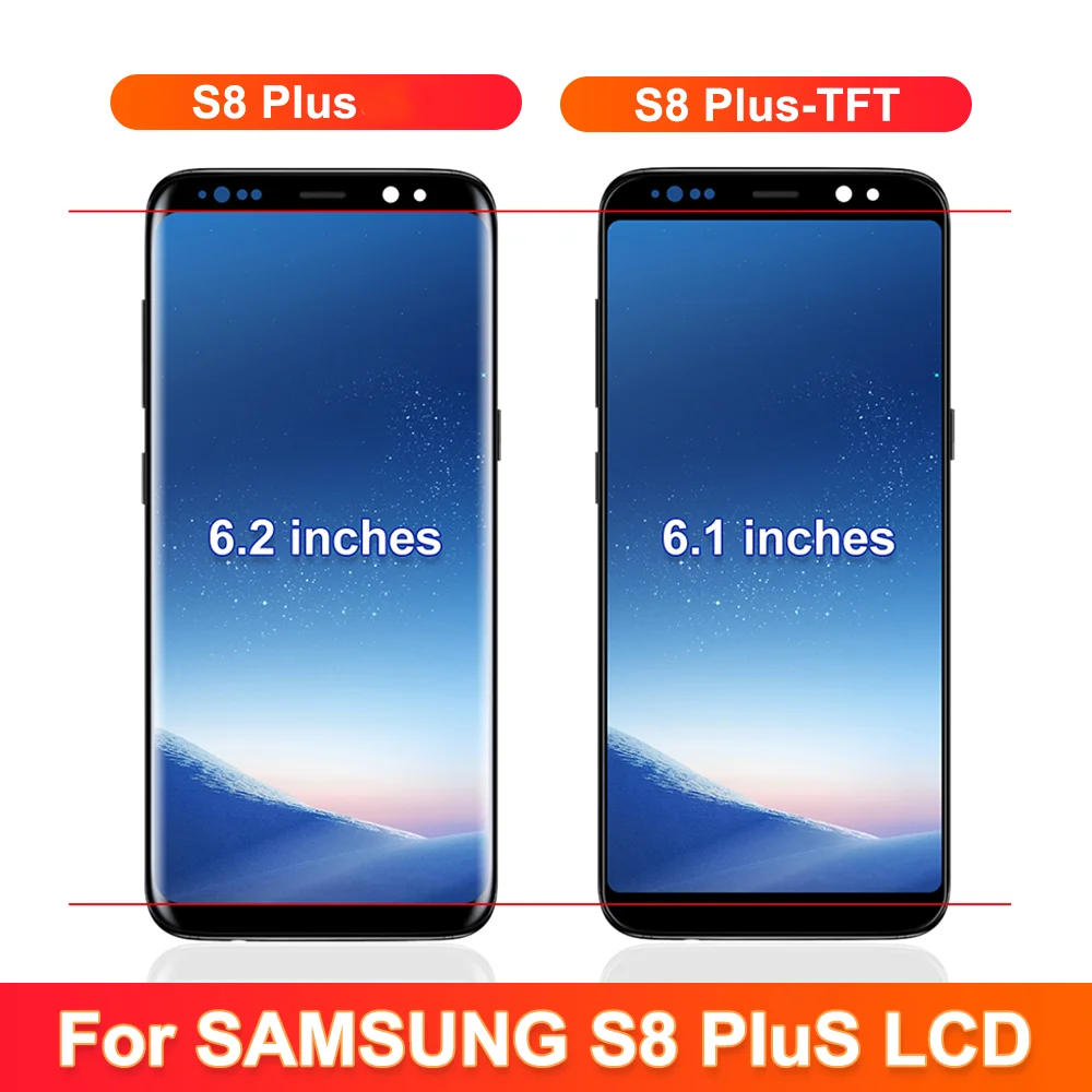 100% Tested S8+ For Samsung Galaxy S8 plus LCD Display Touch panel Digitizer G955 G955F G955FD G955F Screen With Frame Replace