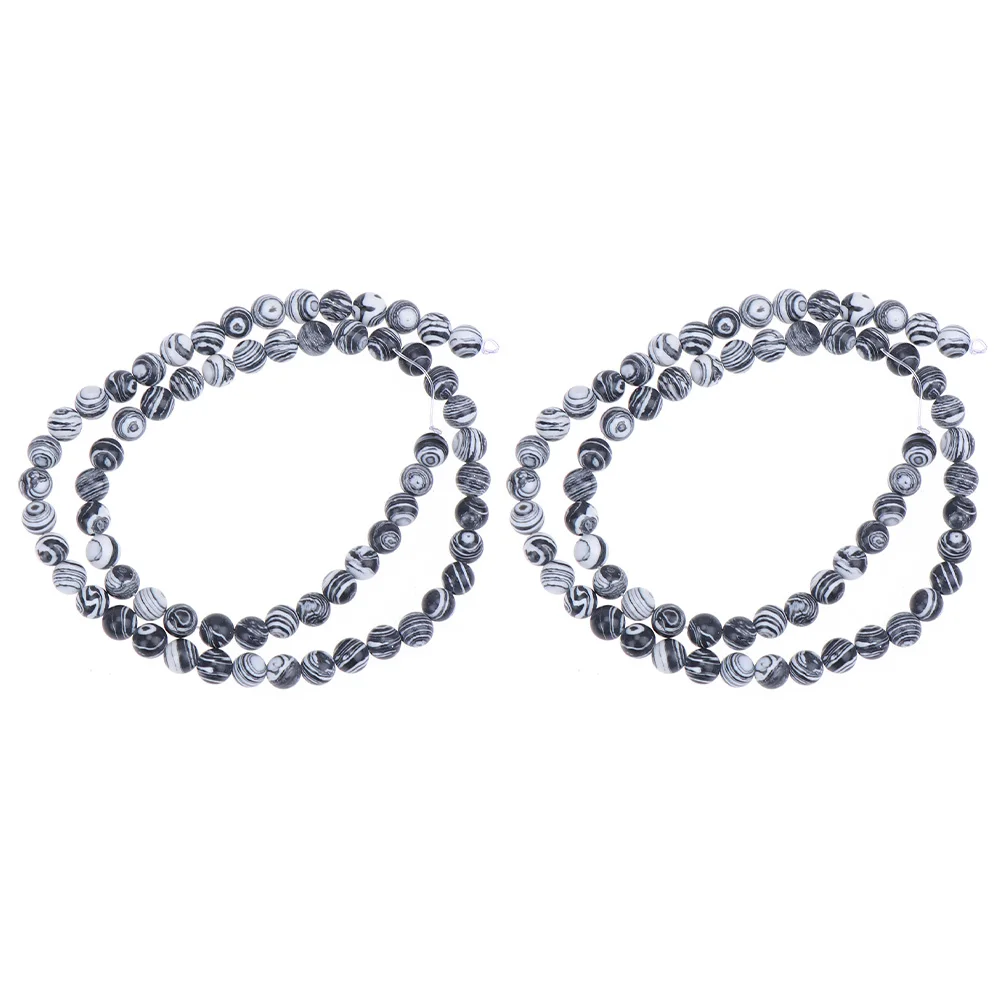 

Malachite Loose Beads 2 s Round DIY Material Jewelry Spacer Making Accessories Black Charms Craft Bead Home