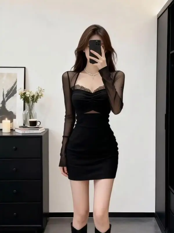 

Сексуальная женская осенне-зимняя утягивающая юбка Bla Me Splice Dr с запахом облегающего кроя Dr V Ne Long Sve на молнии C...