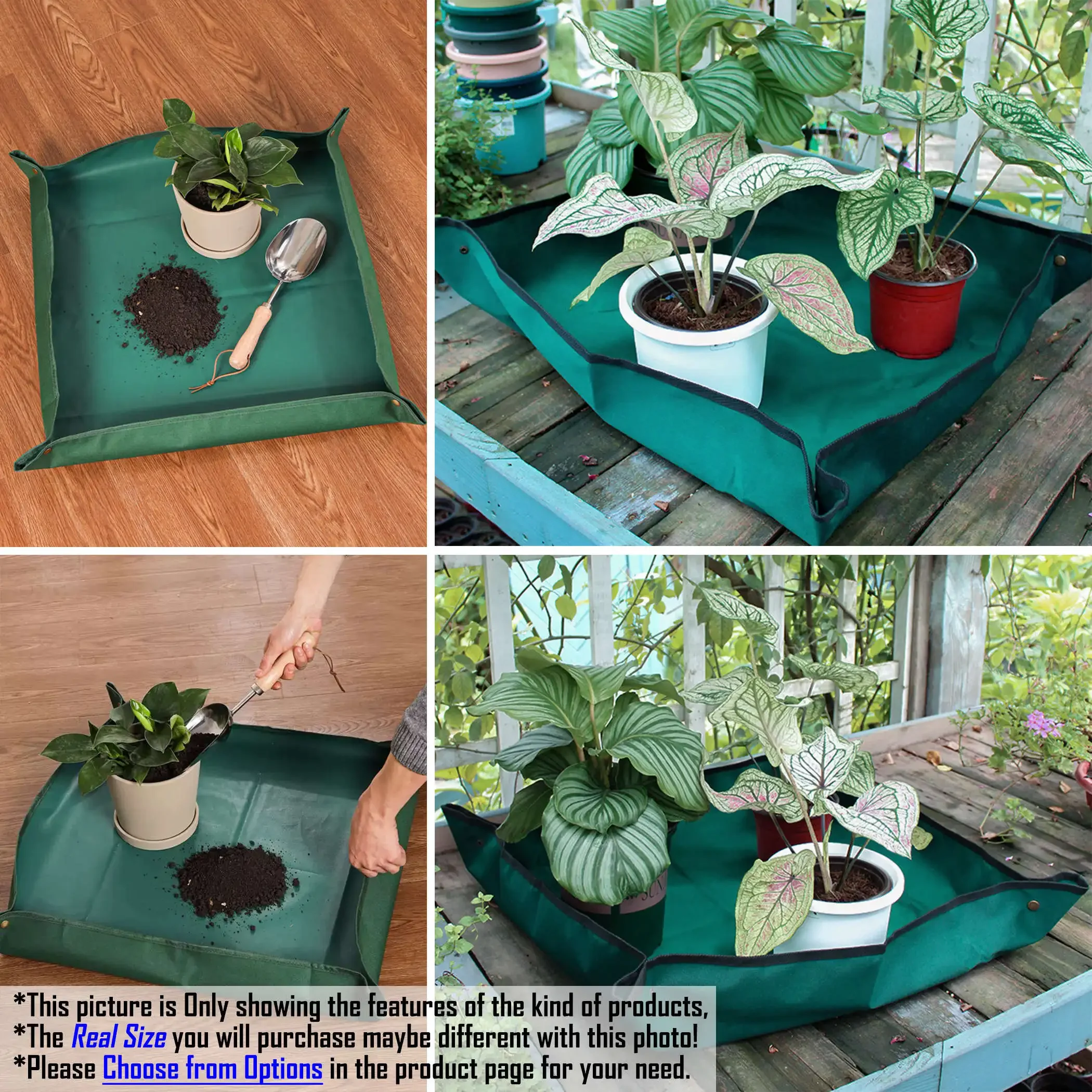 Thickened Oxford Fabric Waterproof Plant Repotting Mat, Portable Garden Flower Potting Soil Watering Transplanting Pad