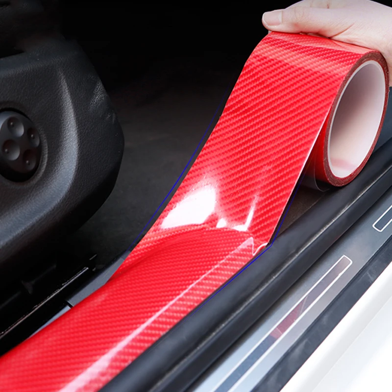 5D Car Door Protector Stickers Anti Scratch Red Nano Tape Auto Trunk Sill Scuff Protector Film Door Edge Protective