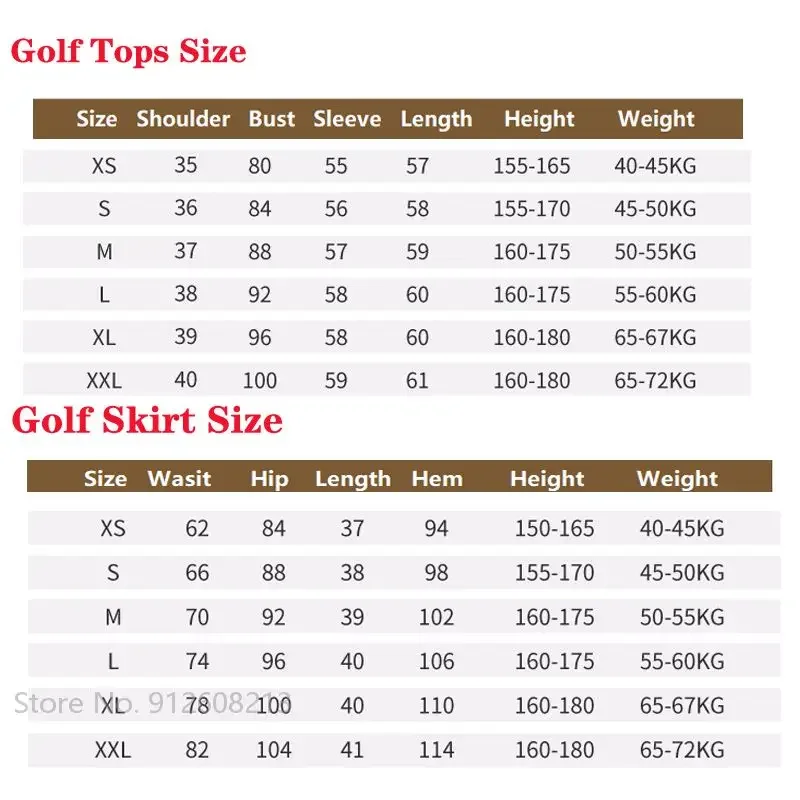 DK Autumn Women Printed Golf Shirts Long-Sleeved Slim T-shirt Female High Waist Pleated Skirt Golf Culottes OL Clothing Suit