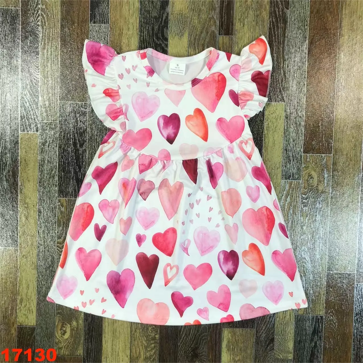 

Romantic love Valentine's day girl baby dress long 0-16 years old loving romantic childrens Valentines Day clothes