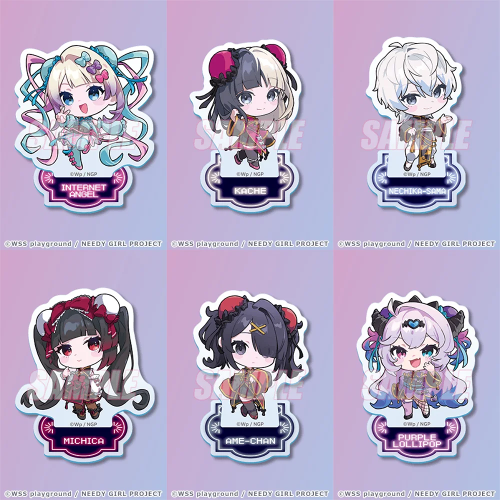 10CM HOT Anime Needy Girl Overdose Acrylic Keychain Stand Model Cosplay Characters Ornament Accessories Good Collection Gifts