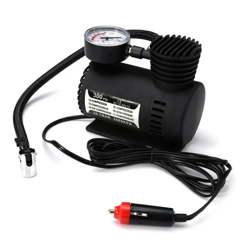 Car Accessories Automotive Durable Vehicle Mini Air Compressor 300 PSI Tire Inflator Pump 12V Car Parts