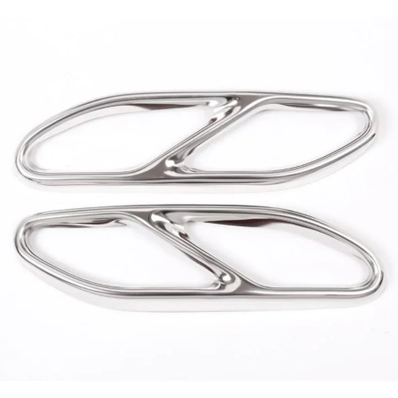 2 Pcs Stainless Steel Exhaust Tailpipe Frame Cover Trim For Mercedes Benz S Class W223 2018-2022 Car Exterior Accessories