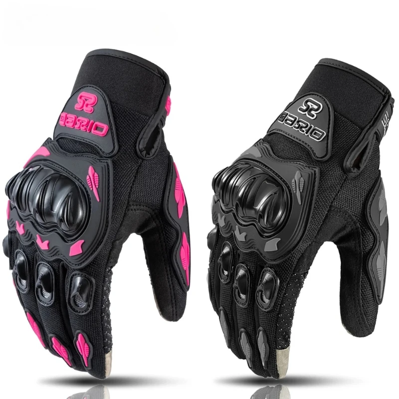 

Excellent pink and black motorcycleglovesfo menand women summer meshbreathable off-road motorcycleracing gloves touch screen