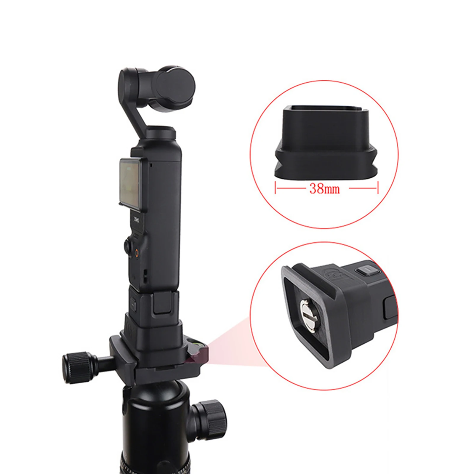 Untuk DJI Osmo Pocket 3 silikon anti-selip adaptor dasar ke 38mm untuk Arca Tripod Desktop rilis cepat dukungan dudukan stabil