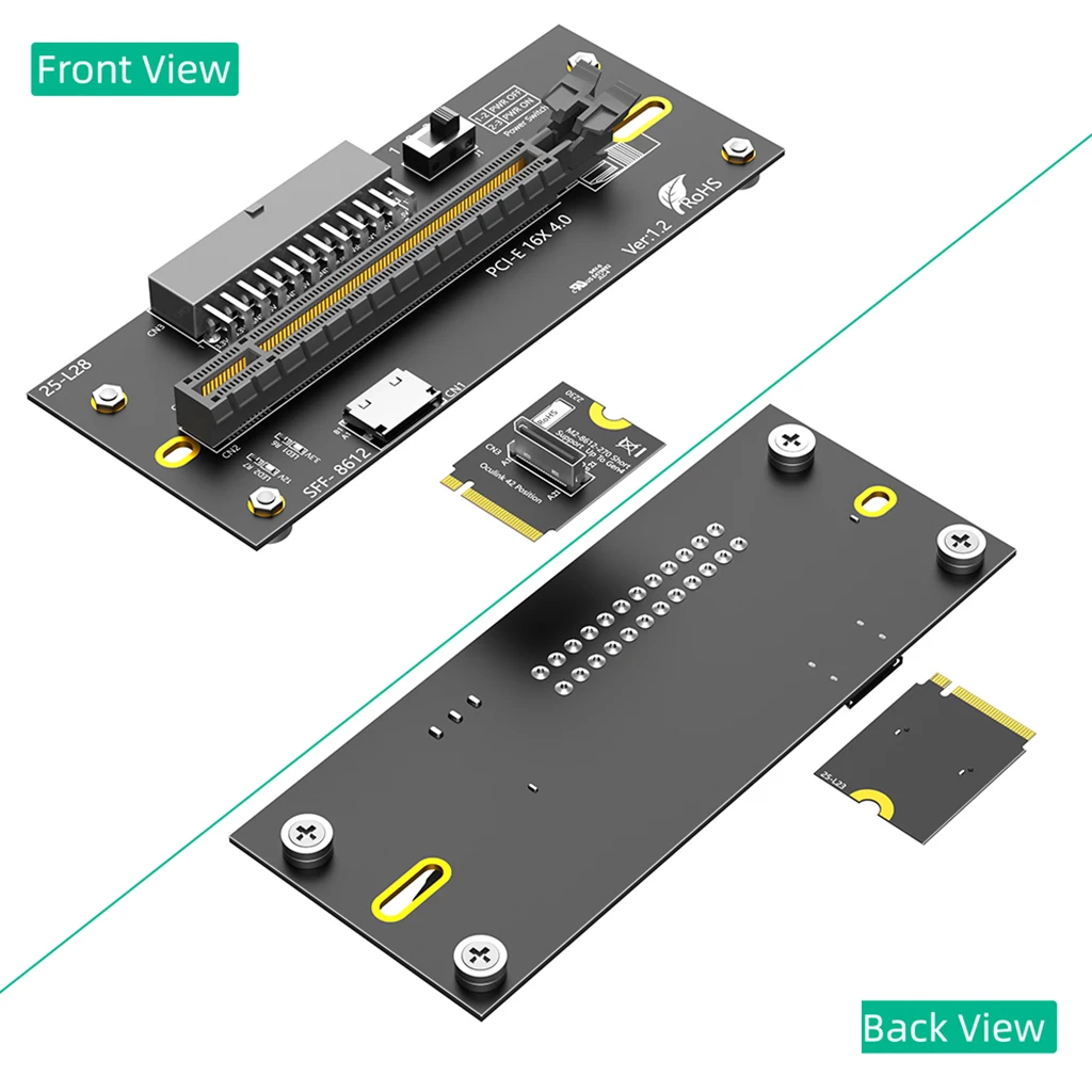 M.2 NVMe zu OCuLink PCIe 4.0 Adapter-Kit, für externe Grafikkarten EGPU & Mini-PC, inklusive Stromkabeln 24+6PIN – Detail 17