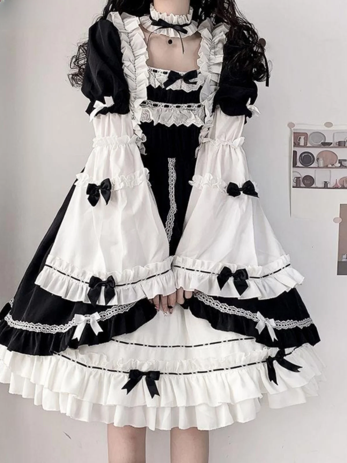 Ele staccabile Sve Lolita Dr plus Size 300 Pou White Night Aurora Girl Dr Sweet Sle Loose Fit Long Sve