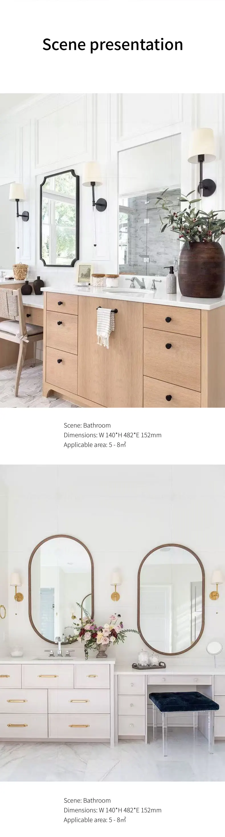 American Bedside Fabric LED Wall Lamps Copper Iron E14
