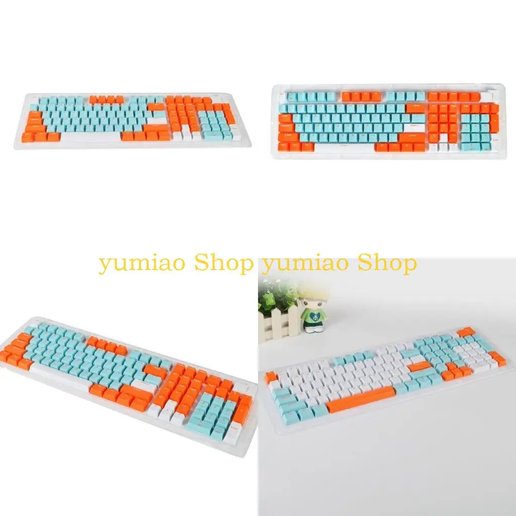 587B Personality Thick PBT Keycaps Double Shot OEM 113PCS for Mechanical Keyboard