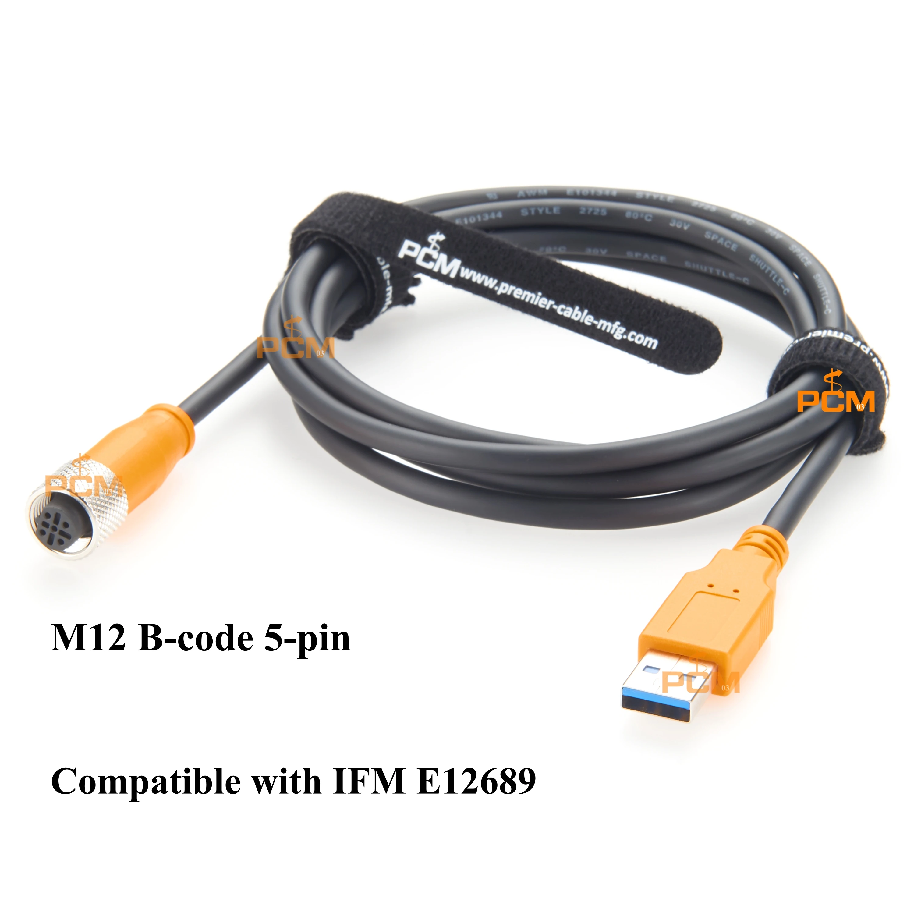 M12 para cabo conector usb 5 pinos para cabo de scanner usb fio de câmera industrial usb 3.0 para m12 macho fêmea linha de extensão e12689