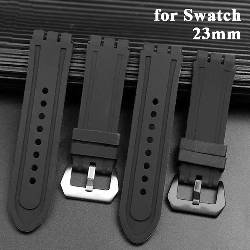 For SWATCH Series Rubber Watch Band 23mm Replacement Bracelet Accessories Silicone Watch Band Men Women Sport Soft Watch Strap