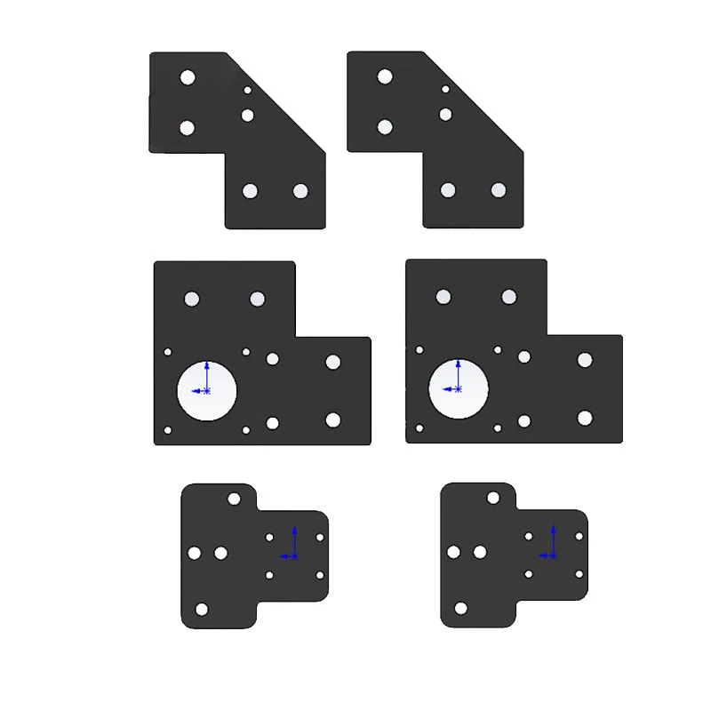 Customized CNC 3D Printer Parts XY Motor Mount plates XY Idler Corner Mount Plates XY Axis Joiner for RatRig V-core 3