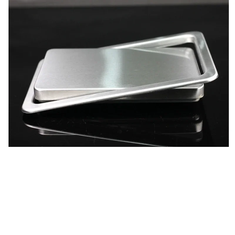 Stainless Steel Flap Lid Trash Bin Cover Flush Recessed Built-in Balance Kitchen Counter Top Swing Garbage Can Lid