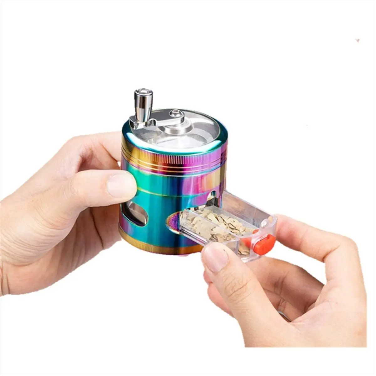 A24I Manual Grinder Hand Crank Transparent Top Grinder Crusher, Manual Pepper Grinder Adjustable Thickness Condiment Mincer