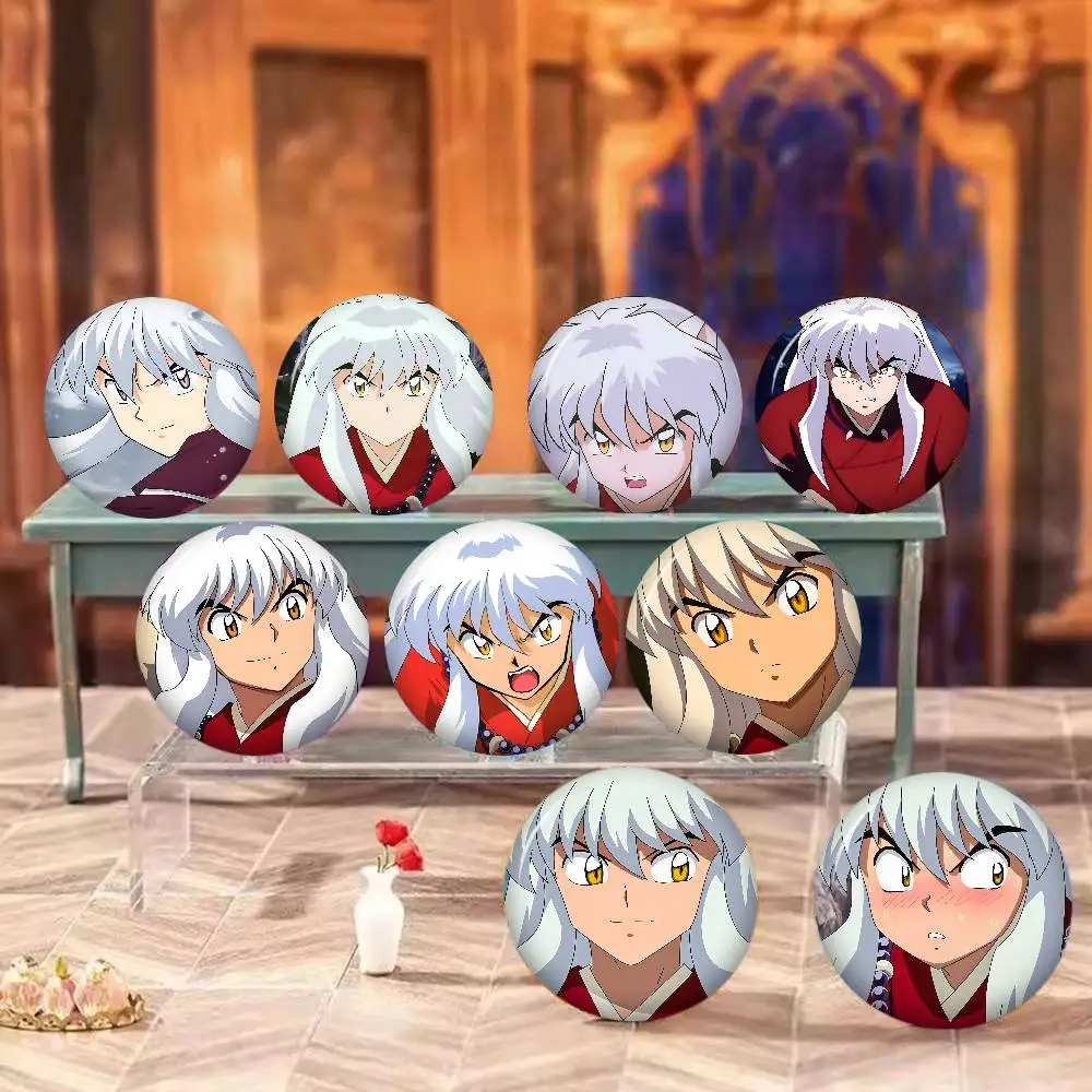 Funny Anime Inuyasha 58mm Cute Series Pins Funny Badge Interesting Cartoon Animals Brooches Backpack Clothes Gift Accessory