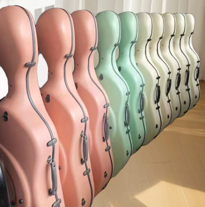 3.3kgs 4/4 carbon fiber cello box case with large rollers, wear-resistant and earthquake resistant, for airplane