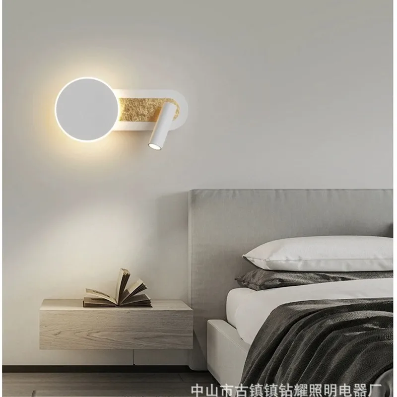 

Nordic Surface Round Shape Background Decor Bedhead Wall Lantern Adjustable Light Angle Led Down Light For Home Bedside Read