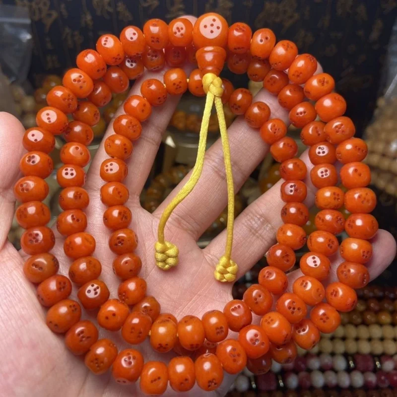 Natural Yak Jadeified 10Mm Dice 108 Multi-Loop Bracelet Real Bone Necklace