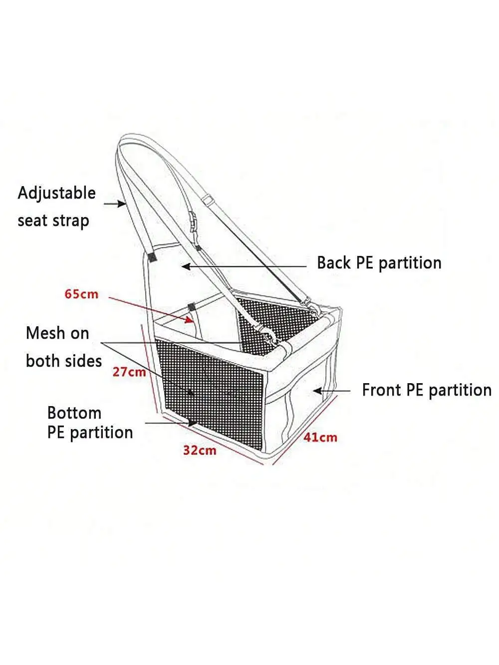 1pc Oxford Cloth Car Pet Dog Basket For Car Front Seat, Waterproof, Scratch-Resistant And Wear-Resistant, With Clip