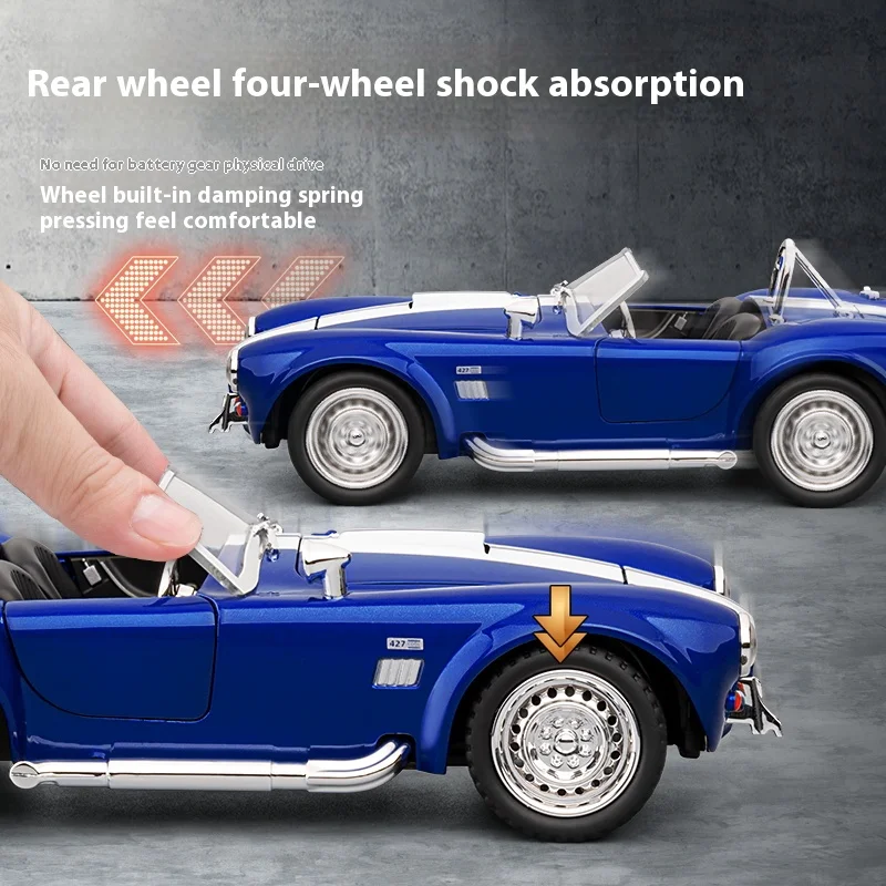 1:24 1965 Shelby Cobra Convertible Roadster Modello Simulazione Suono Luce Tirando Pneumatico Ammortizzante Ragazzi Regalo Di Compleanno