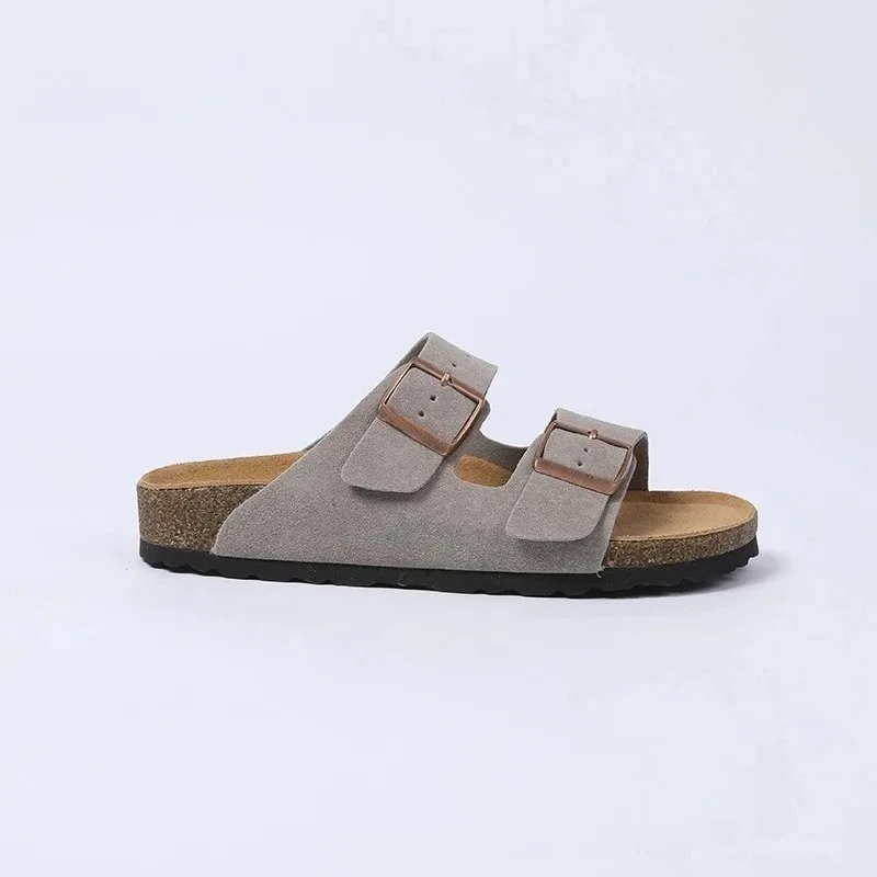 Sabots en cuir pour femme, boucle réglable, chaussures élégantes et confortables