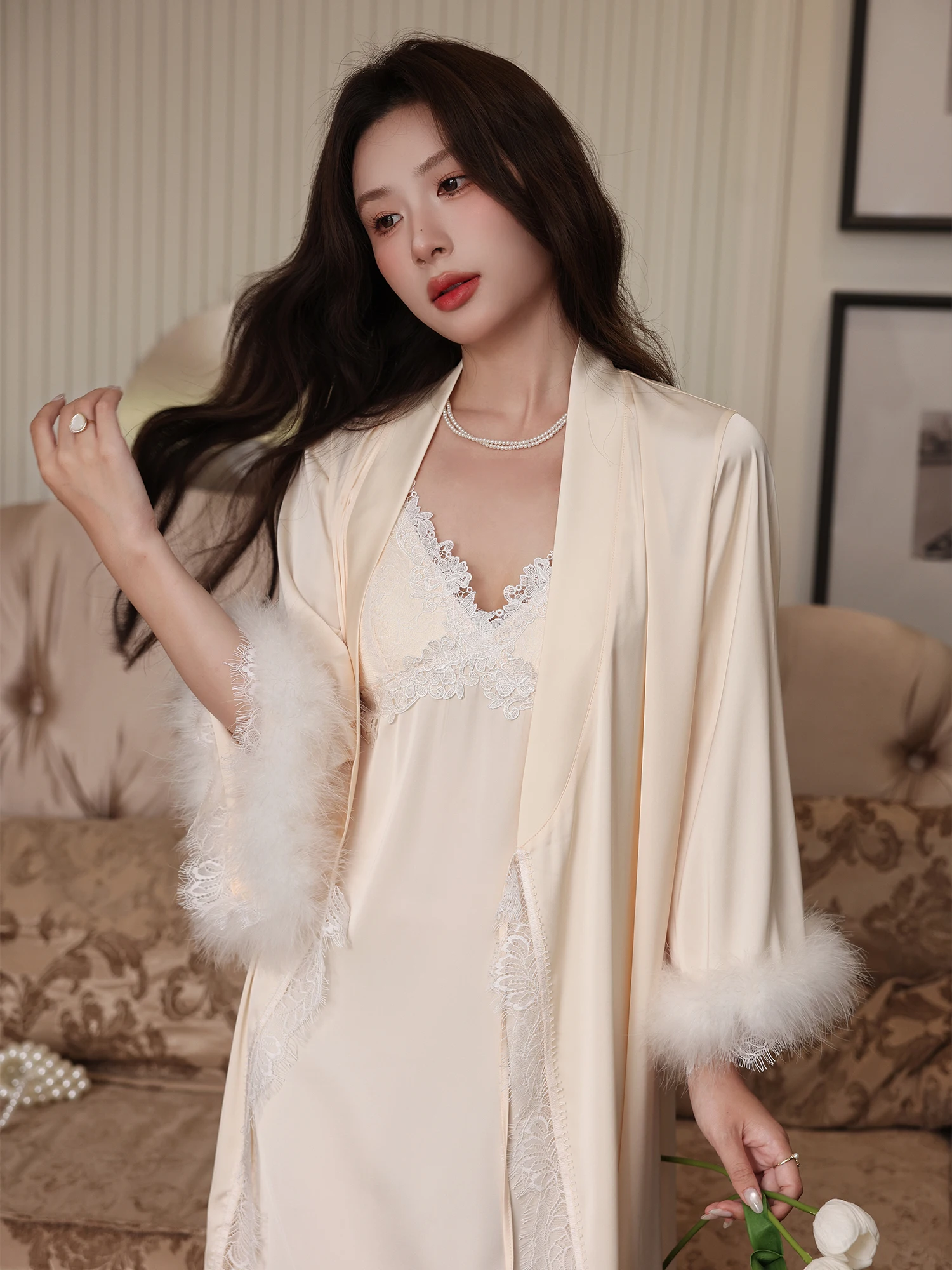 vestaglia-sexy-in-pizzo-e-seta-per-vacanze-abbigliamento-esterno-senza-spalline-con-piume-vestito-corto-da-casa-collezione-estiva-taglia-giovane
