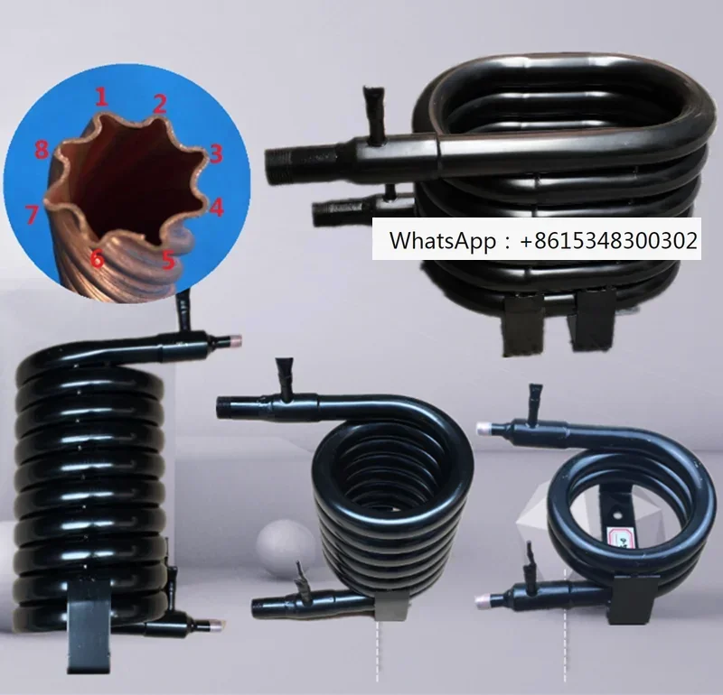 Coil heat exchanger, ice maker serpentine condenser, air conditioning heat pump heat exchanger, 1HP fresh water cooling pipe.