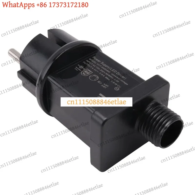 k3 DT80 4.5V 3.6W LED Power Supply – IP44 Waterproof Plug Adapter for Christmas Lights (EU Plug)