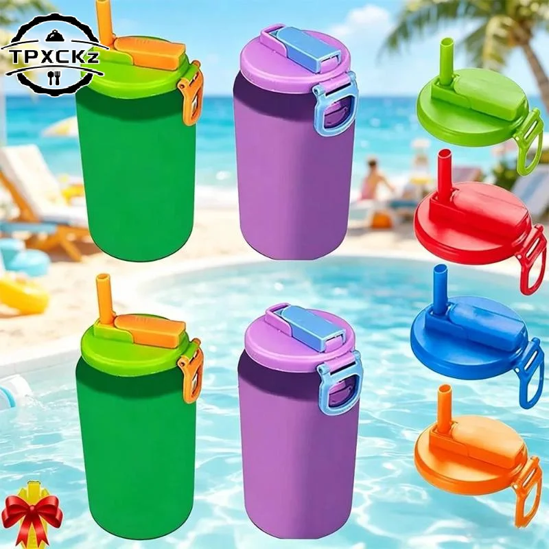 Reusable Soft Drink Can Lid. Soda Drink Can Lid Can Be Used For Beverages, Juices, And Soft Drinks, And Comes With A Straw