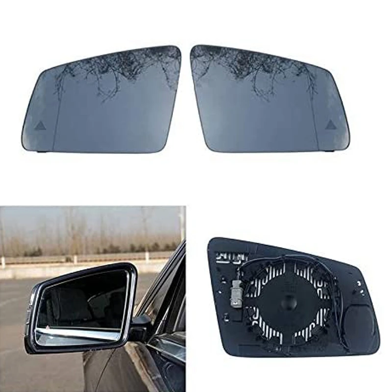 Car Replacement Heated Blind Spot Warning Wing Left Rear Mirror Glass for Mercedes-Benz GLa GLK W204 W212 W221 09-18