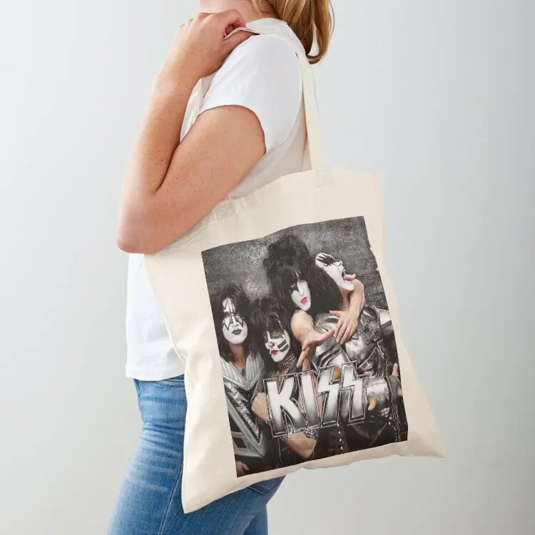 

KISS grey look up close Tote Bag cute pouch bag Women's shopper supermarket folding bag Women's